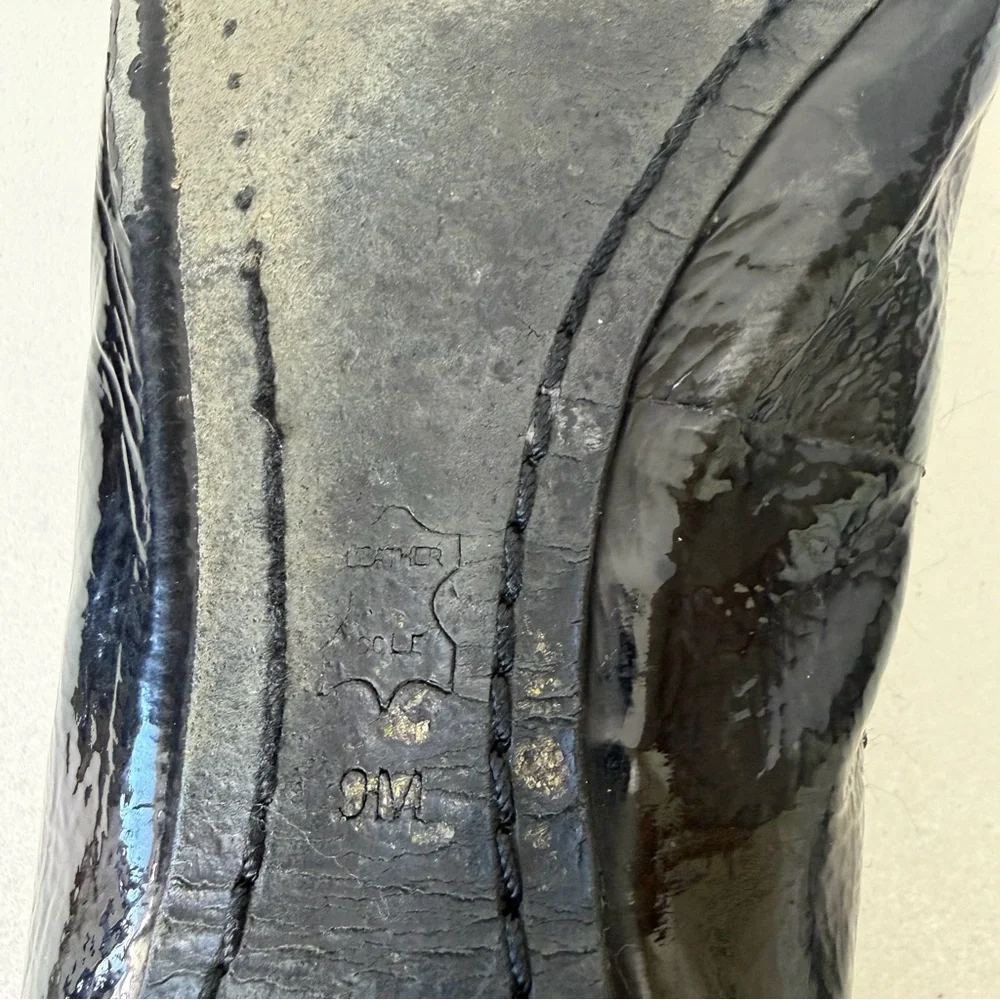 Tory Burch Caroline Ballet Flats Black Patent Leather Size 9